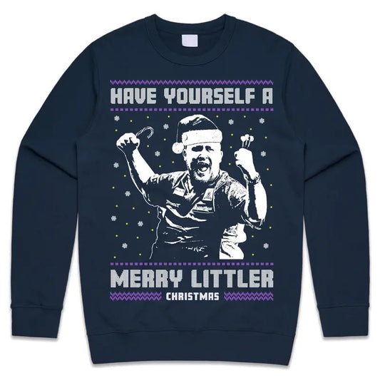 Have Yourself A Merry Littler Christmas Jumper Sweater Sweatshirt Little Darts Pub 180 Funny Xmas Crewneck Cotton