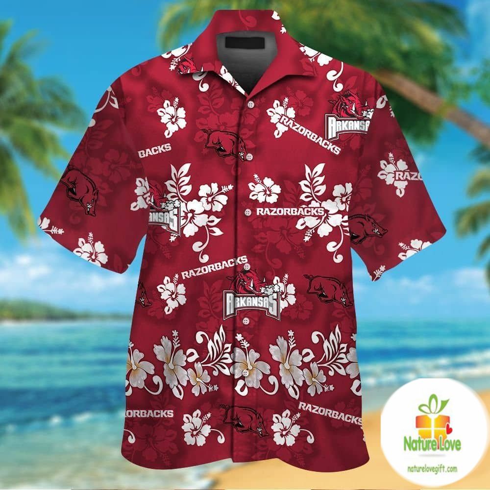 Arkansas Razorbacks Hawaiian Shirt Tropical Aloha Short Sleeve