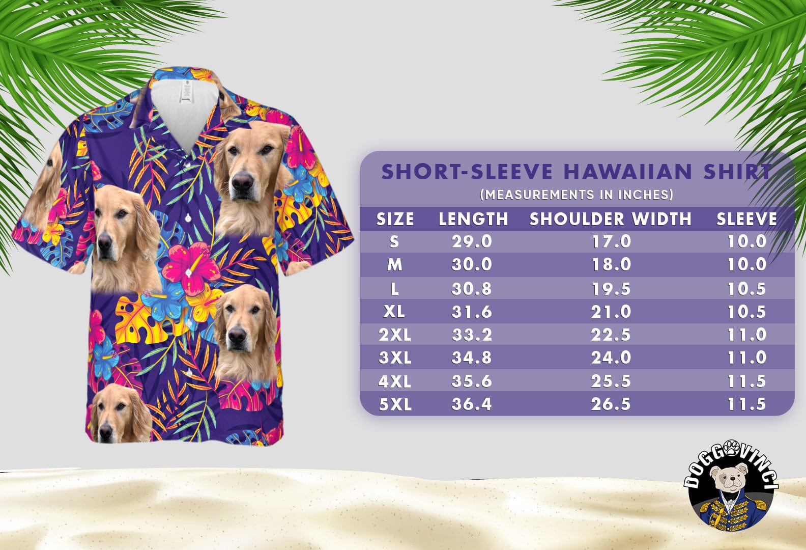 Custom Hawaiian Shirt (Leafy Green: 1-4 Pets)