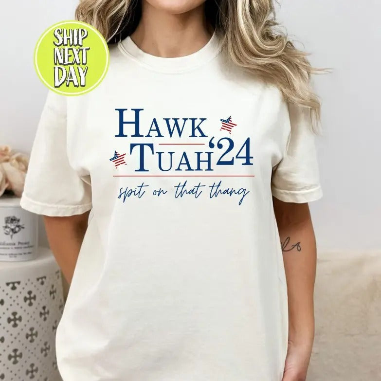 Hawk Tuah 24 Funny T-shirt,Hawk Tuah 2024 Sweatshirt Hoodie | InkThreadWorks.com