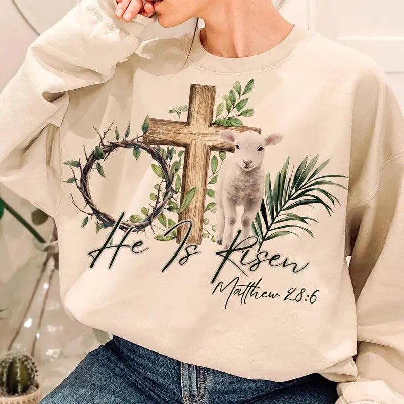 He Is Risen DTF Transfer - THIS IS NOT A SHIRT Hoodie, Sweatshirt | InkThreadWorks.com