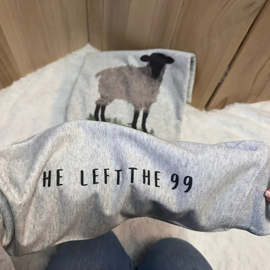 He Left The 99 Sweatshirt - Christian Sweatshirt T-Shirts, Hoodie | InkThreadWorks.com