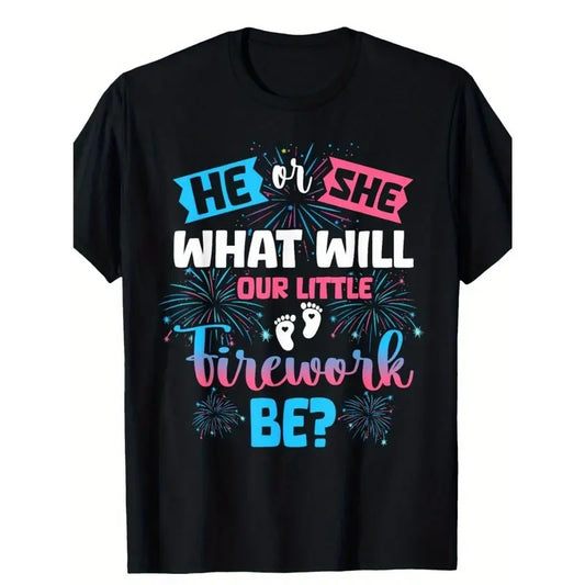 He or She What Will Our Little Firework Be Gender Reveal T-Shirt Made in USA Hoodie, Sweatshirt | InkThreadWorks.com