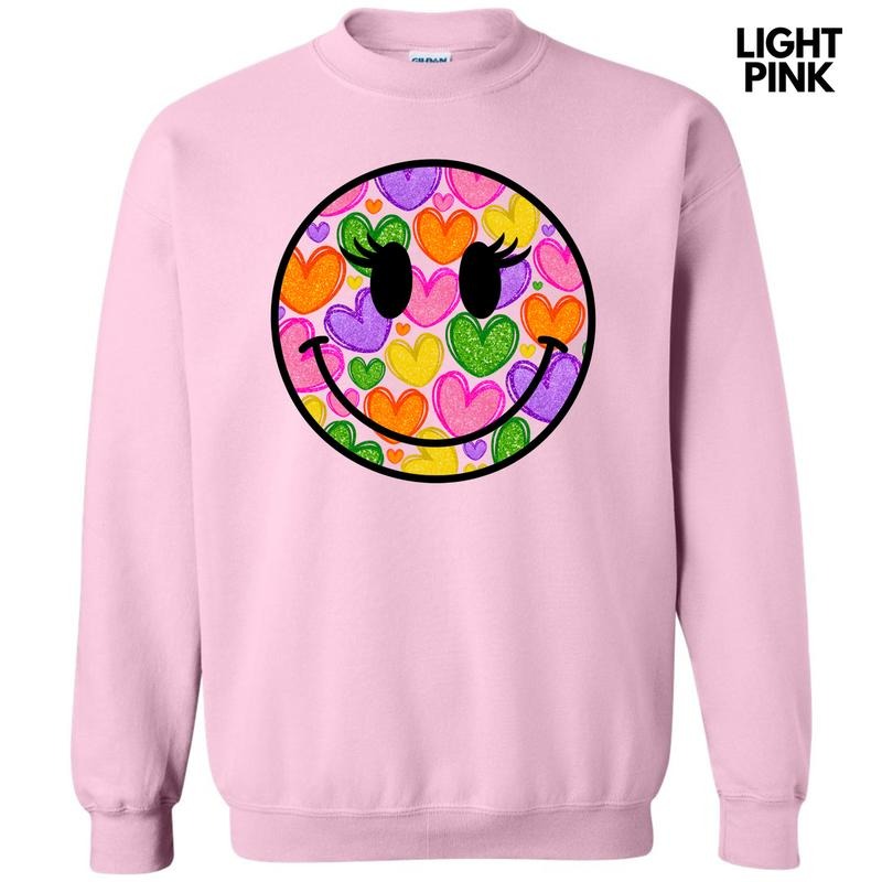 Heart Filled Happy Face Sweatshirt 'NLB' T-Shirts, Hoodie | InkThreadWorks.com