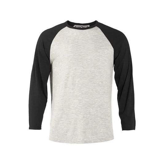 Heather Raglan T-Shirt - Oatmeal and Black Hoodie, Sweatshirt | InkThreadWorks.com