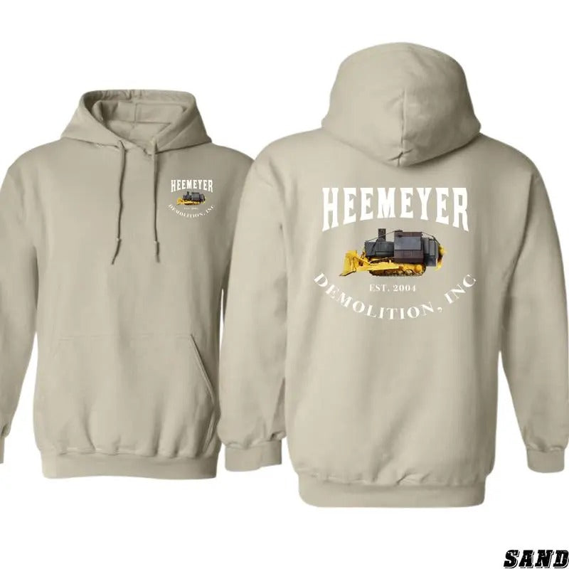 Heemeyer Demolition Hoodie - Bulldozer Design Shirt - Menswear Sweatshirt | InkThreadWorks.com