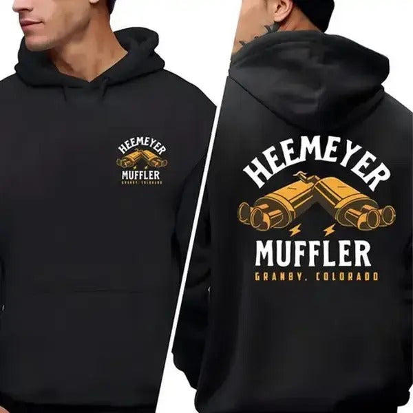 Heemeyer Muffler Unisex Hoodie Sweatshirt And T-Shirt 2 sided printing, Unique Design, Full Size Gift ,Unisex Cotton Graphic Top, Gift 2 SIDES Printed, Full color