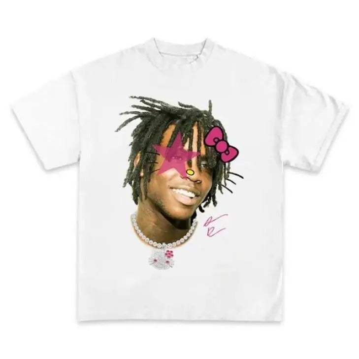 Hello Chief Kitty Keef Pink Super Star Rap Tee, Unisex Classic Cotton Tee with Graphic Print in All Sizes, For Men, For Women
