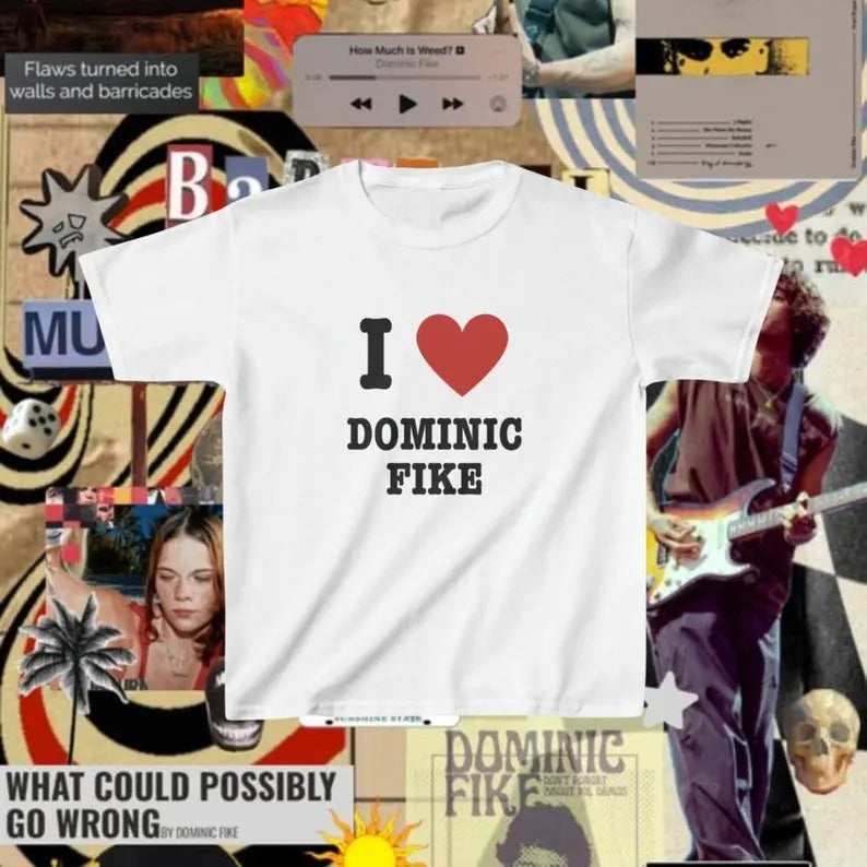 I Heart Dominic Fike Shirt, Gifts For Her, Dominic Fike Shirt, Artist Tshirt, Music Apparel, I Love Shirt - Unisex T-Shirt,  Trending shirt, Gift for him/ Her, Graphic Shirt | Gift for Girlfriend | Crop Top, Shortsleeve Crewneck Cotton Top Fit Casual