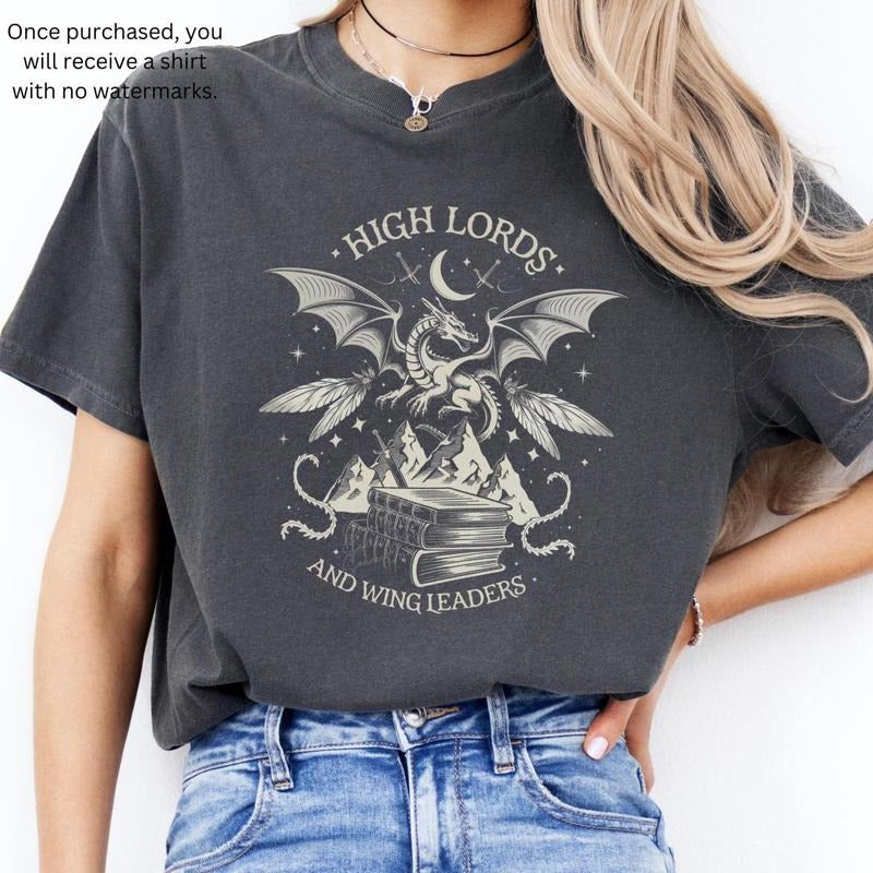 High Lords and Wing Leaders Shirt Acotar Merch Fourth Wing Merch Book Dragon Shirt Velaris Tshirt Xaden Violet Bookish...