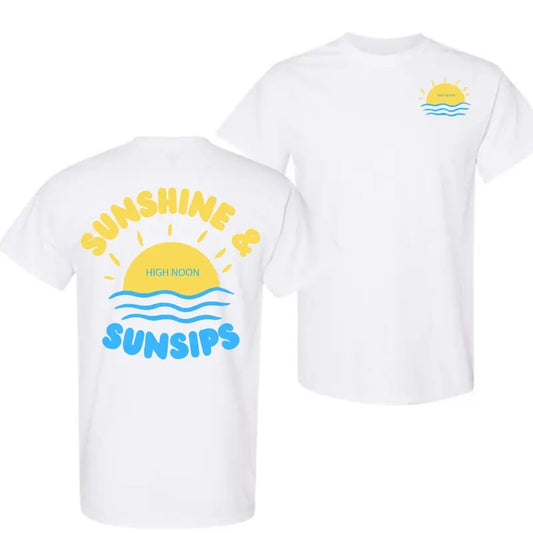 High noon Crewneck Shirt, Sunshine And Sunsips, Nooners Pullover Hoodie, Sweatshirt | InkThreadWorks.com