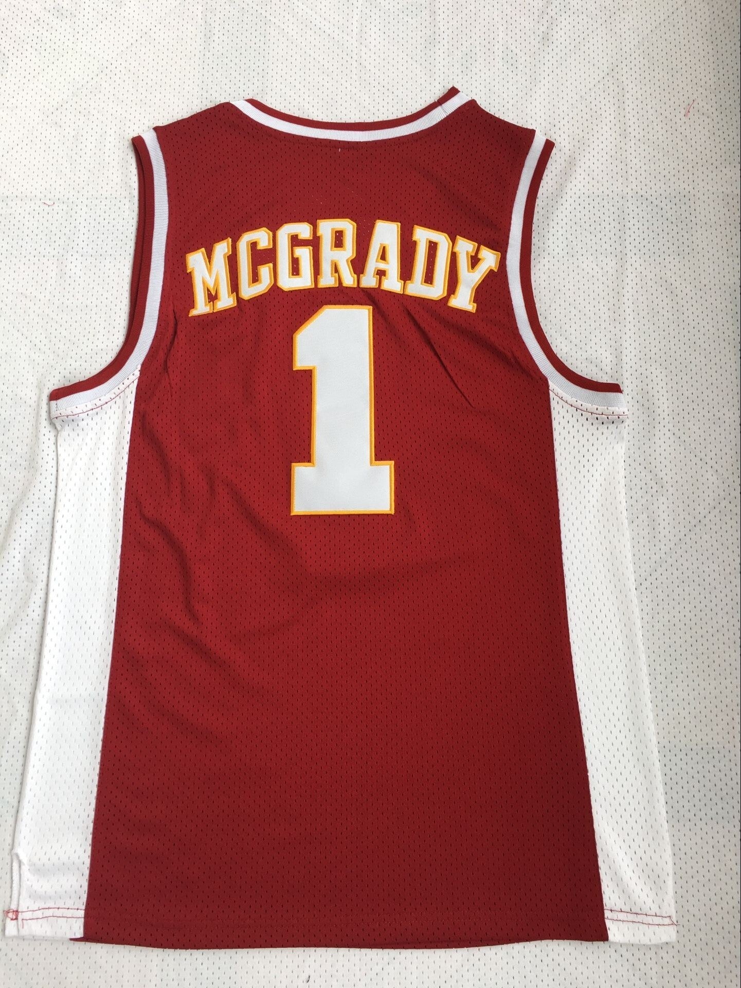 High School Wildcats Mountzion #1 Tracy McGrady McGrady High School 1 # Red Jersey Style 2
