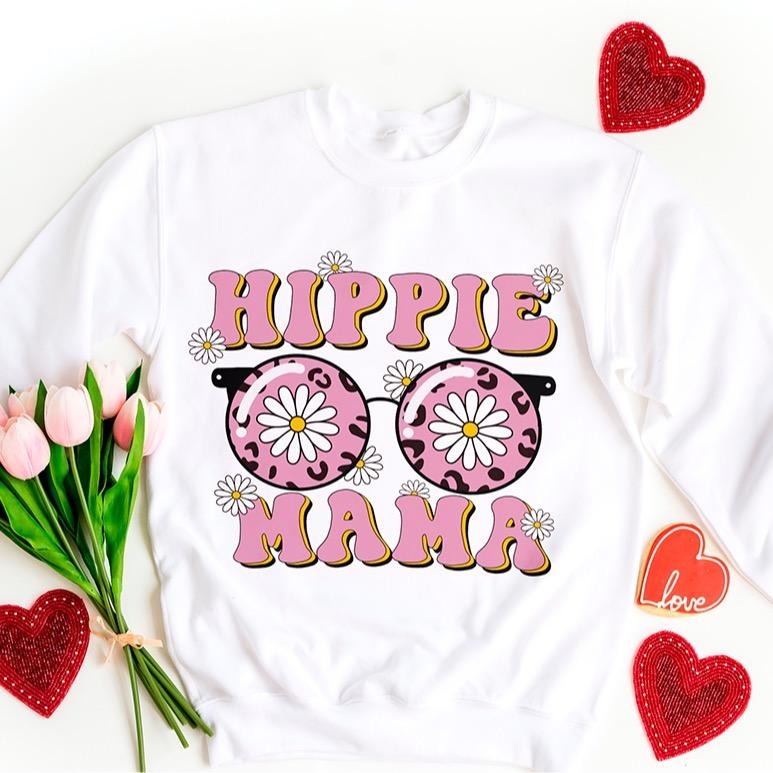 Hippie Mama Sweatshirt Bohemian Boho Casual Comfort T-Shirts, Hoodie | InkThreadWorks.com