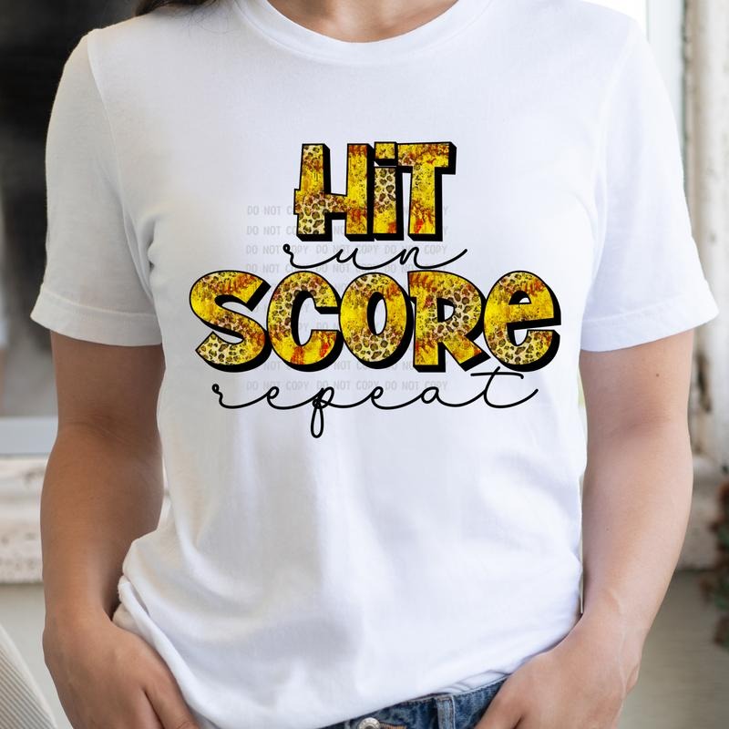 Hit Run Score Repeat DTF Transfers - THIS IS NOT A SHIRT Hoodie, Sweatshirt | InkThreadWorks.com