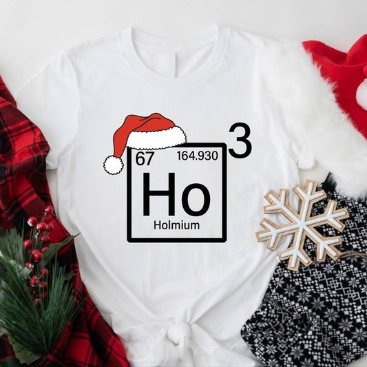 Ho 3 Christmas 2023 Shirt, Holmium Santa Hat T-Shirt, Matching Chemistry Teacher X-mas Party Tee, Science Teacher Holiday Gift Shirt.