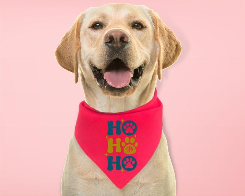 Ho Ho Ho Dog Paw Bandana, Cute Christmas Dog Neck Scarf, Pet Soft Handkerchief, Winter Holiday Puppy Scarf, New Pet Owner...