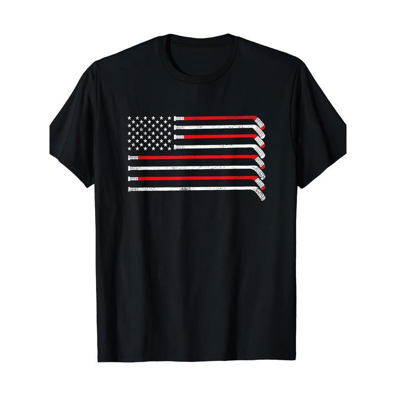 Hockey Theme Man's T-Shirt Made in USA Hoodie, Sweatshirt | InkThreadWorks.com