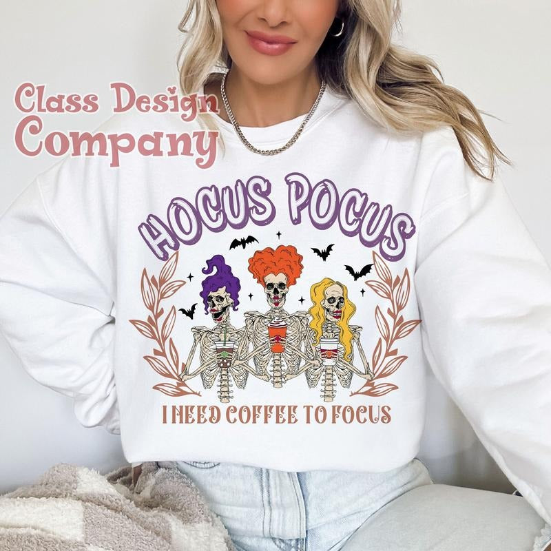 Hocus Pocus Halloween Sweatshirt, Sanderson Sisters, Hocus Pocus Shirt, Spooky Season Shirt Hoodie | InkThreadWorks.com