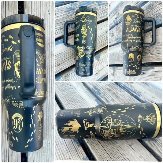 Hollyreeddesigns Wizards World Tumbler with Lid - Stainless Steel Drinkware - Customized T-Shirts, Hoodie, Sweatshirt
