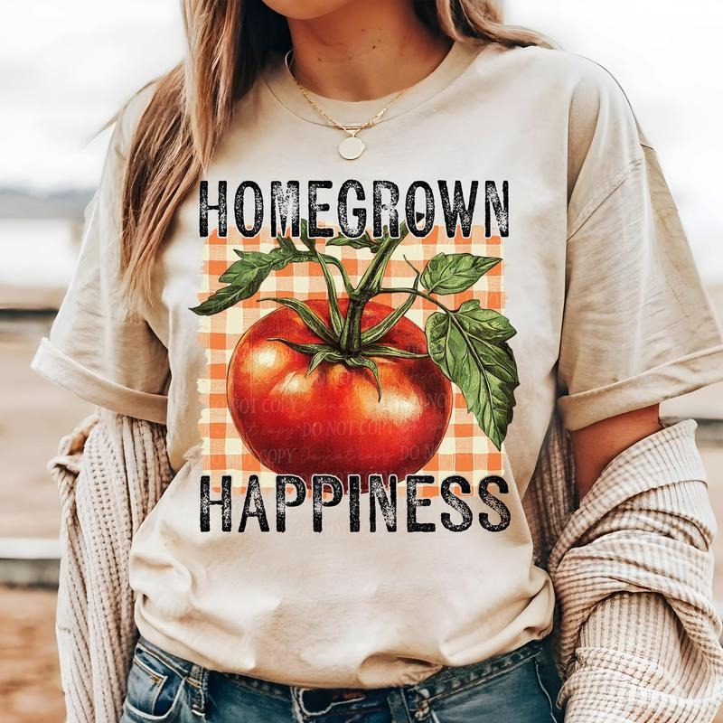 Homegrown Happiness Tomato DTF Transfers - THIS IS NOT A SHIRTstyle{n002}2 T-Shirts, Hoodie, Sweatshirt | InkThreadWorks.com