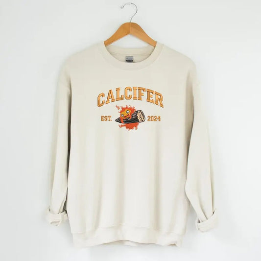 Calcifer Embroidered Tshirt/Sweatshirt/Hoodie, Howl's Moving Castle Shirt, Studio Ghiblie Shirt, Anime Gift Casual Classicstyle{n002}3