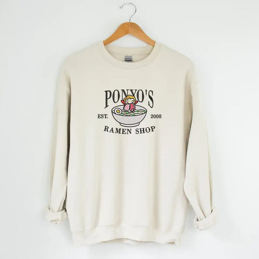 Ponyo Embroidered Tshirt/Sweatshirt/Hoodie, Miyazaki Hayao Shirt, Studio Ghibli Shirt, Anime Gift