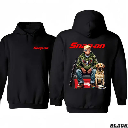 Snap-on Hunting Hoodie - Rugged Outdoorsman 2-Side T-Shirt/Hoodie, Unisex for Man and Women, 100% Cotton, Vintage Graphic Tee, Unisex Sport
