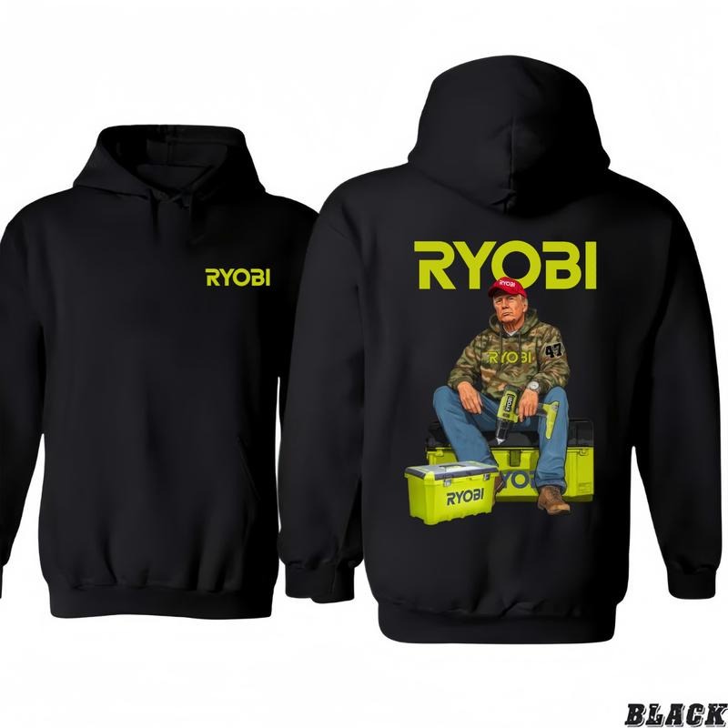 Ryobi Trumm Camo 2-Sided Unisex T-Shirt/Hoodie - Ryobi Kit Vintage Graphic T-Shirt/Hoodie, Unisex for Man and Women, 100% Cotton