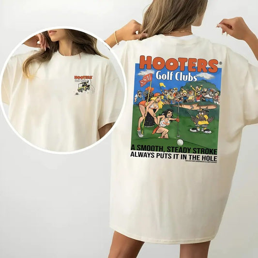 Hooters Golf Club Double Sides Printed Unisex T-Shirt Fabric Menswear Top Mid Hoodie, Sweatshirt | InkThreadWorks.com