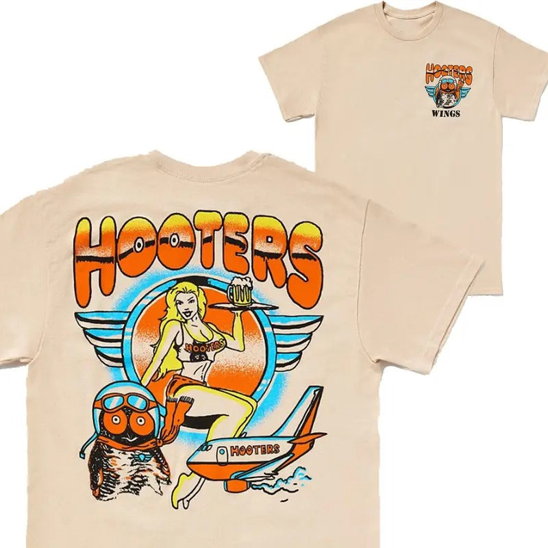 Hooters Vintage 90s Wings T-Shirt | Printed Classic Retro Graphic Tee