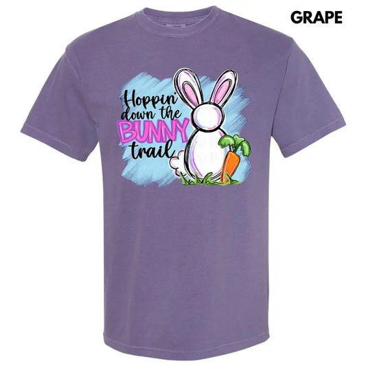 Hoppin Down Bunny Trail Comfort Colors T-Shirt Hoodie, Sweatshirt | InkThreadWorks.com