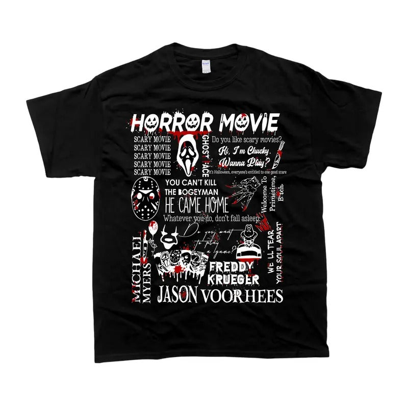 Horror Characters Graphic Designs Full Color Tshirt, Unisex Tshirt For Men And Women, Top Clothing Streetwear