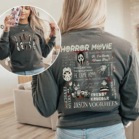 Horror Characters Halloween Shirt, Retro Vibes Horror Movie Halloween Comfort Colors, Halloween Horror Movie Killers...