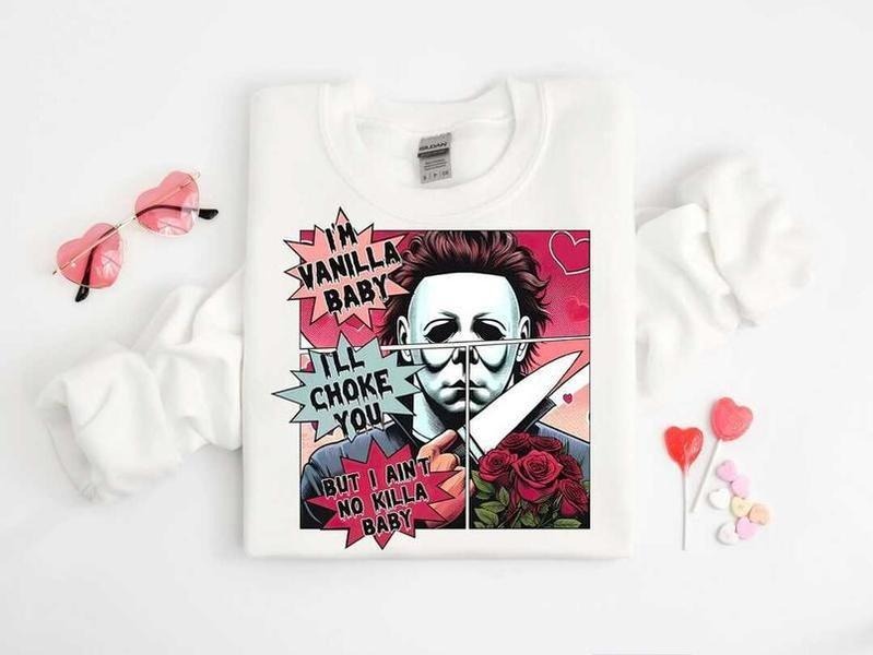 Horror Characters Valentine Bundle T-shirt, Scary Movie Valentine Hoodies, Valentine Friends k*ller Sweatshirt, Heart Valentine Horror Tees