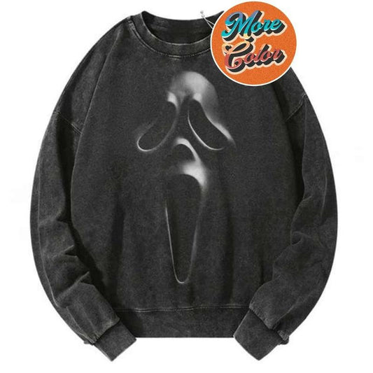 Horror Movie Ghostface Scream Vintage Shirts, Cotton Unisex Sweatshirt, Crew Neck, Size S- 3XL, Menswear Top, Womenswear Top Underwear Streetwear