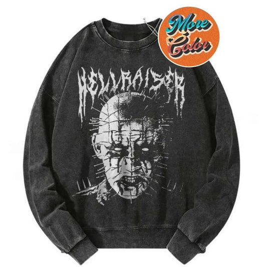 Horror Movie Pinhead Hellraiser Vintage Shirts, Cotton Unisex Sweatshirt, Crew Neck, Size S- 3XL, Menswear Top, Womenswear Top Underwear Streetwear