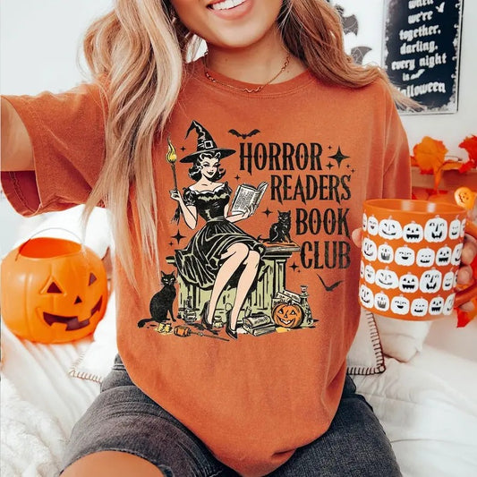 Horror Readers Book Club Comfort Colors Shirt, Horror Reader Shirt, Spooky Readers Book Club Shirt, iprintasty Halloween...