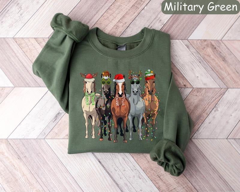 Horse Christmas Sweatshirt, Western Christmas Horse Shirt, Womens Christmas Sweater, Funny Christmas Shirt, Horse Lover...