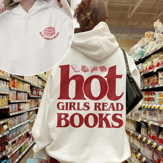Hot Girls Read Book Sweatshirt, Born To Read Bookish Crewneck, Bookish Shirt For Her, Funny Reader Shirt, Gift For Book Lover 8RYTW