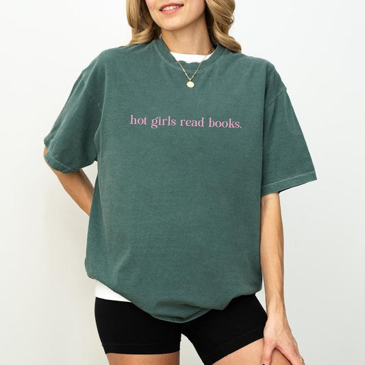 Hot Girls Read Books Shirt Comfort Colors, Bookish Tees for Women, Book Lover Gift Ideas, Reading Tops for Girls, Bookworm T-shirt, Casual Womenswear