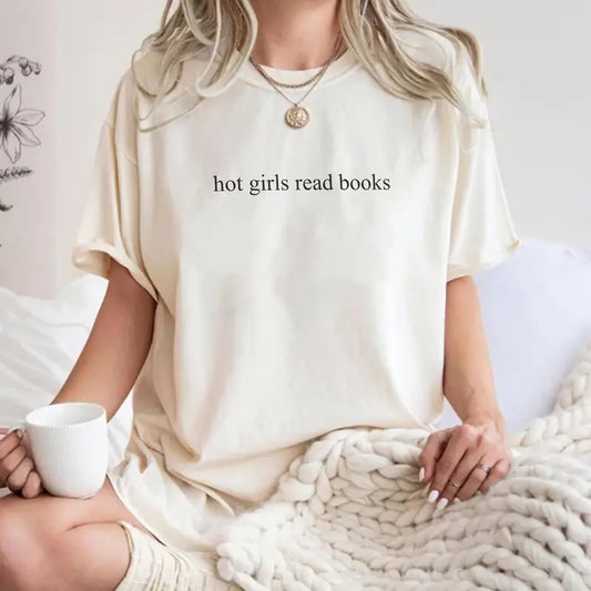 Hot Girls Read Books T-Shirt, Reading Lover Shirt, Bookish Shirt, Book Lover Gift Shirt, Gift for Her, Minimalist Book Shirt