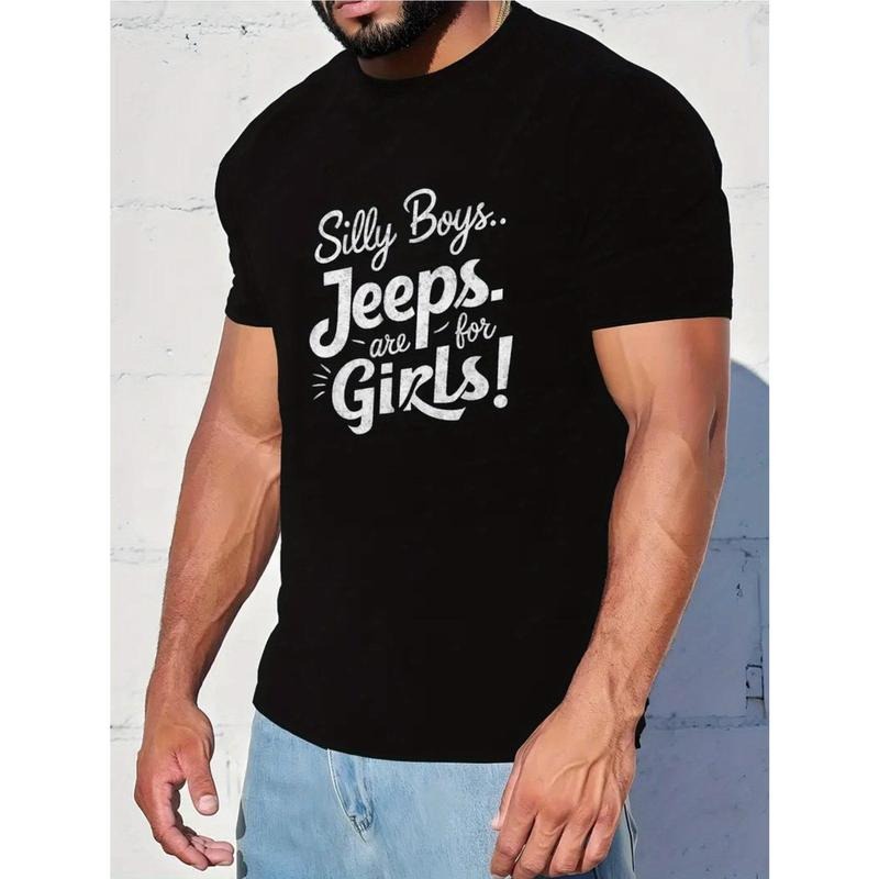 Hot Jeeps Are For Girls Creative Funny Print for Men Women Couple Fashion T-Shirt, Street Short Sleeve Cotton T-Shirt, Comfojavascrt-Fit Crew Neck T-Shirt - Ultra-Soft, Breathable, Moisture-Wicking, Casual Summer Tee - Made in USA