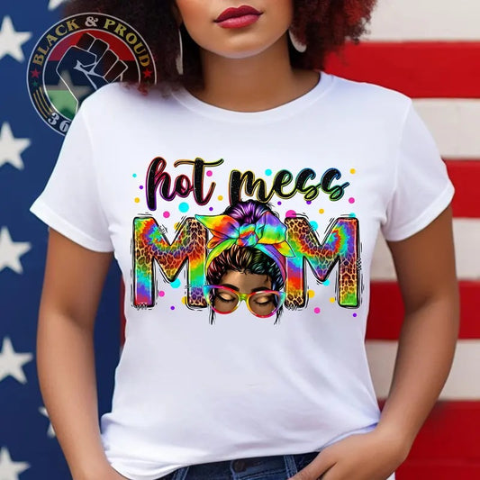 Hot Mess Mom Ever Shirt, Melanin Mom T-shirt, Leopard Black Mama Tees, African American Woman Black Love Tee, Black Girl Magic Shirt, Gift for Her, Mothers day Gift