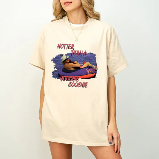 Hotter Than A Hoochie Cooche Tshirt, Womens Summer Vacation Tshirt, 90s Country Music Trendy Summer Tee, Women Concert, Gift Music Lover Shirt, Vintage tee