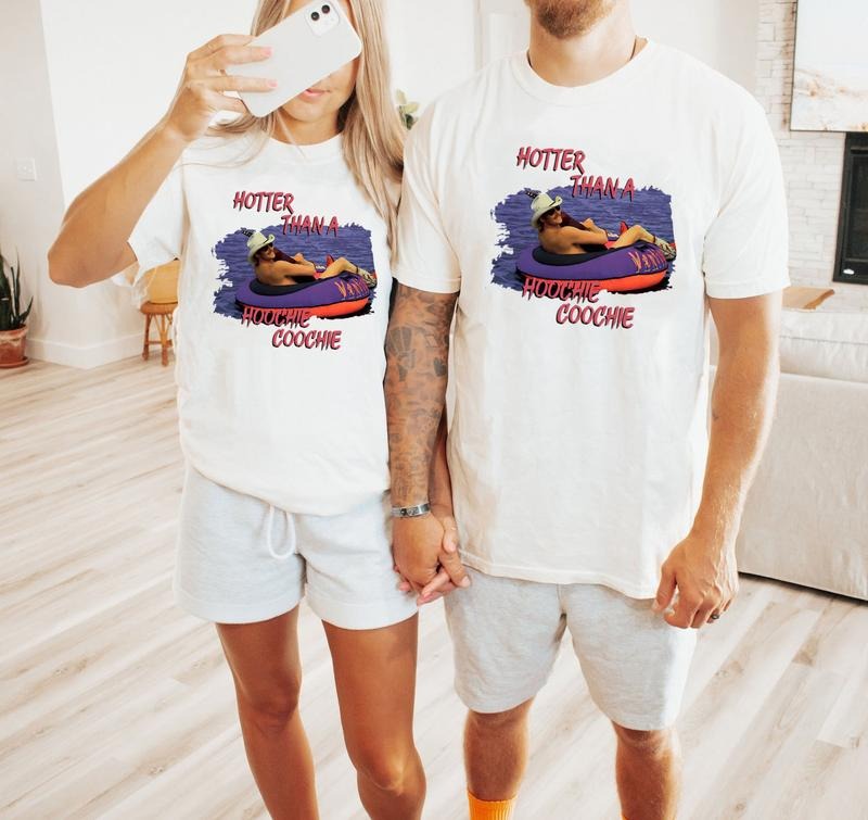 Hotter Than A Hoochie Coochie Shirt, Meme Summer Vacation Shirt, Music Lover Tshirt, 90s Country Music, Trendy Summer Tee