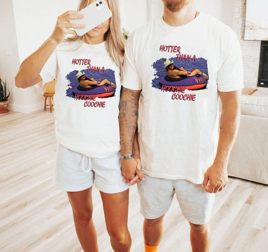 Hotter Than A Hoochie Coochie Shirt, Meme Summer Vacation Shirt, Music Lover Tshirt, 90s Country Music, Trendy Summer Tee