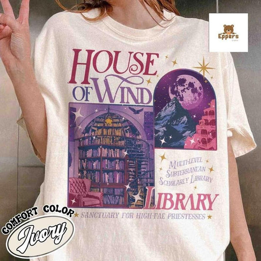 House of Wind Library Shirt, Acotar Shirt, Library Velaris Shirt, Bookish Shirt, Book Lover Gift, Trendy Outfits, Stay...