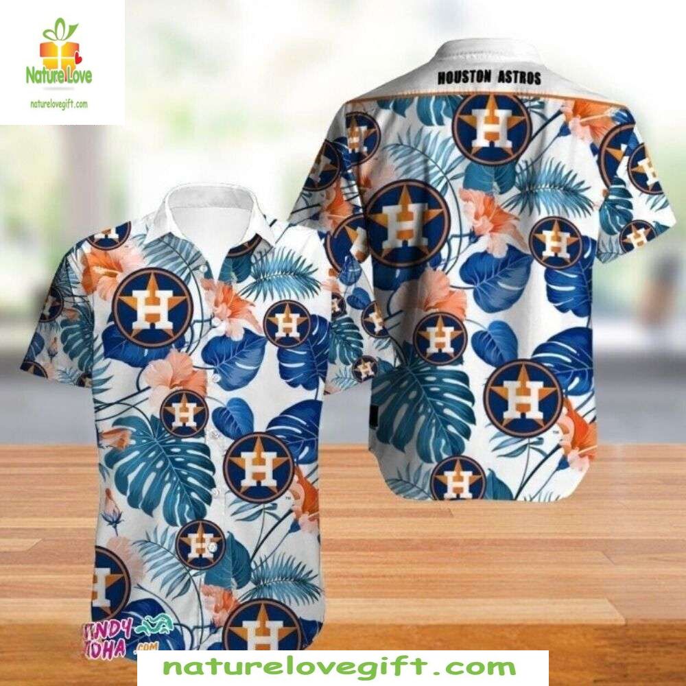 Houston Astros Blue Floral Hawaiian Shirt Stylish Baseball Apparel