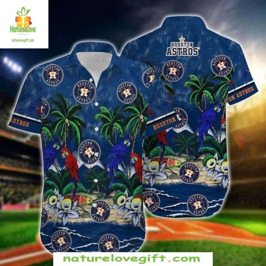 Houston Astros Hawaiian Shirt Stylish Baseball Apparel for Nighttime