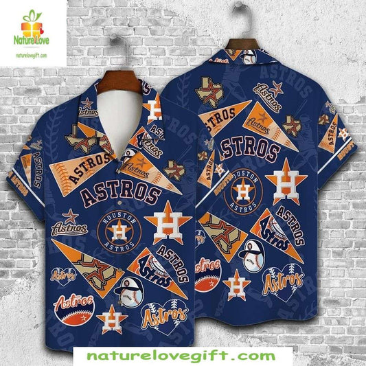 Houston Astros Hawaiian Shirt Stylish Baseball Apparel Playful Patchwork